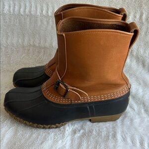 LLBean tan & Black Duck Boots size FM men’s 8 women’s 10 medium EUC